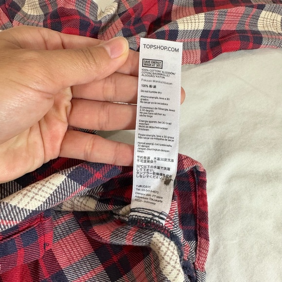 TOPSHOP CHLOE CROP PLAID SHIRT - Picture 8 of 8